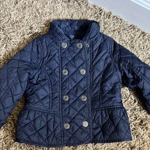 GAP Blue Quilted Puffer Jacket with Tailored Design